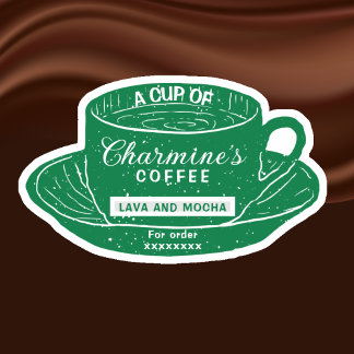 Pegatina Modern Green Coffee Cup Stickers for Coffee Cups