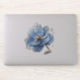 Pegatina Modern Minimalist Gold and Blue Poppy