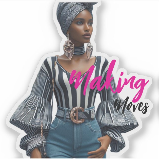 Pegatina Modern Sophisticated Custom-Cut Vinyl Sticker (Anverso)