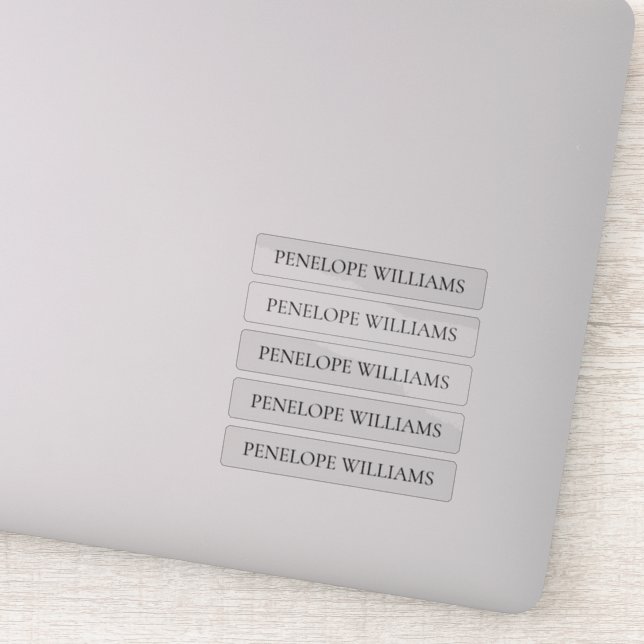 Pegatina Modern Transparent Business Label – Custom Text (Detalle)