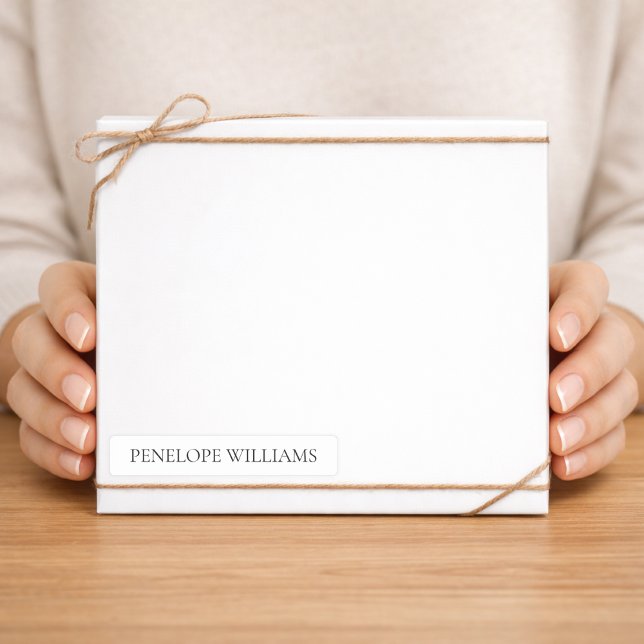 Pegatina Modern Transparent Business Label – Custom Text (Subido por el creador)