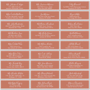 Pegatina Moderna caligrafía Terracotta Boda