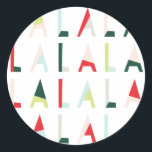 Pegatina moderna de Fa la christmas<br><div class="desc">Pegatina personalizado con el texto "fa la la".</div>