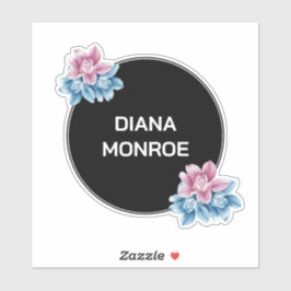 Pegatina Moderno círculo floral corona elegante