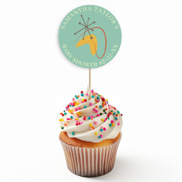 Pegatina moderno de Baby Shower Favor de Mediados