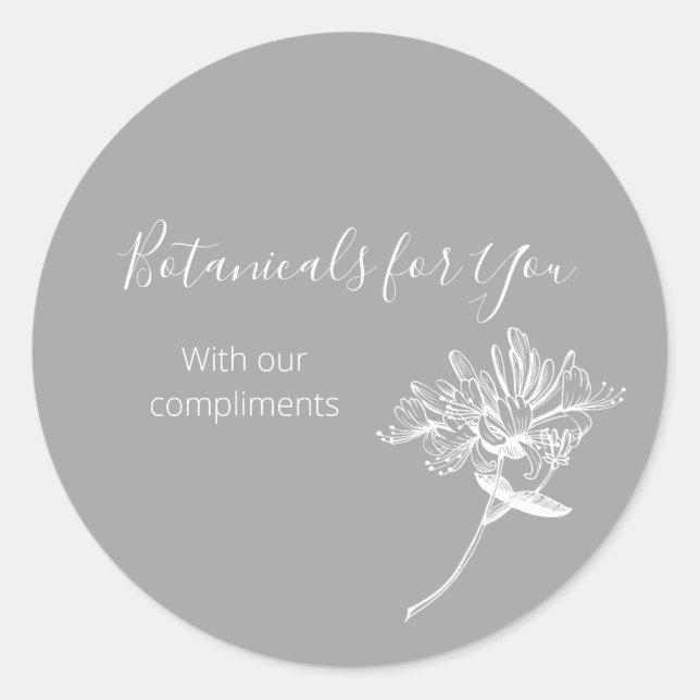 Pegatina moderno de escritura botánica y chupa de  (Anverso)