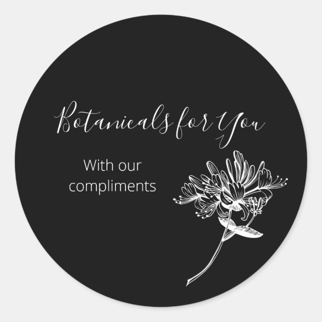 Pegatina moderno de escritura botánica y chupa de  (Anverso)