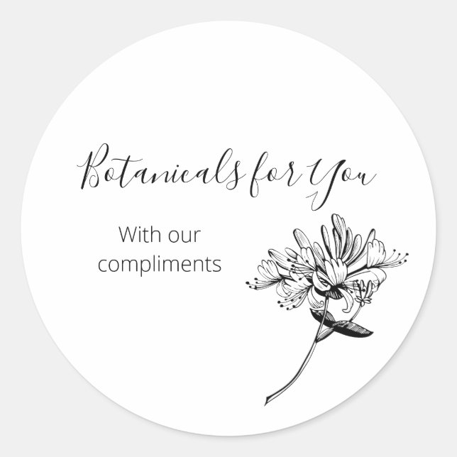 Pegatina moderno de escritura botánica y chupa de  (Anverso)