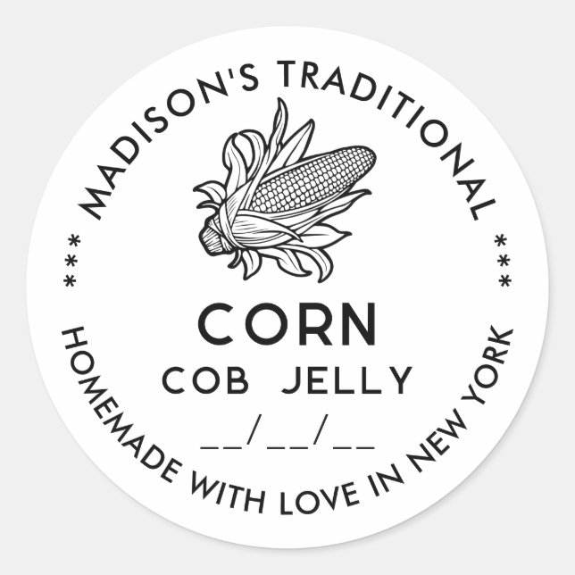 Pegatina moderno de mazorca de maíz con símbolo de (Anverso)