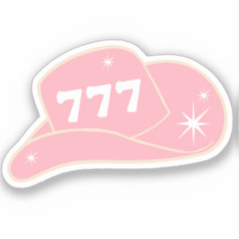 Pegatina Moderno Gorra De Vaquera 777 Angel Number Pink