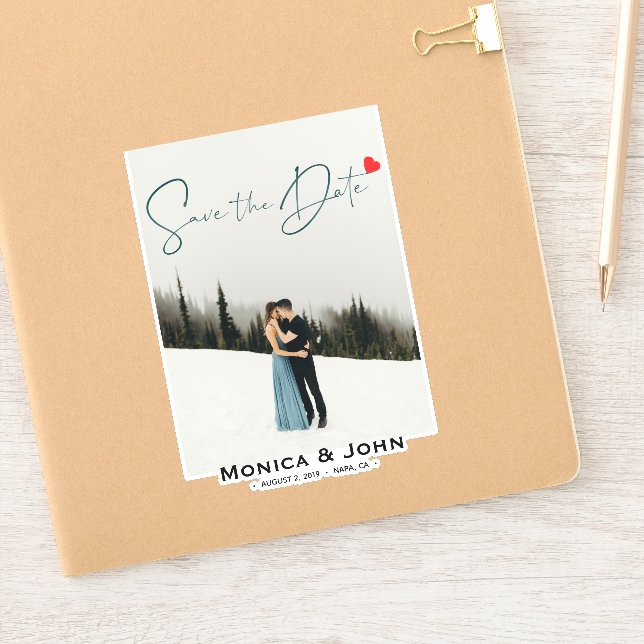 Pegatina Moderno Guardar la foto de fecha personalizada (Cuaderno)