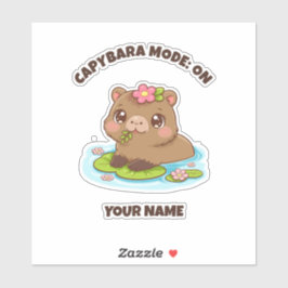 Pegatina Modo Capybara Kawaii Lindo Personalizado