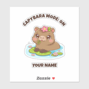Pegatina Modo Capybara Kawaii Lindo Personalizado