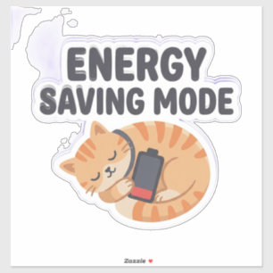 Pegatina Modo de ahorro de energía Gato dormilón lindo