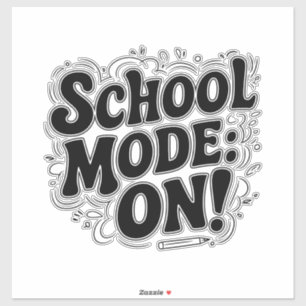 Pegatina Modo escolar: ¡ON! Diseño de inspiración vintage