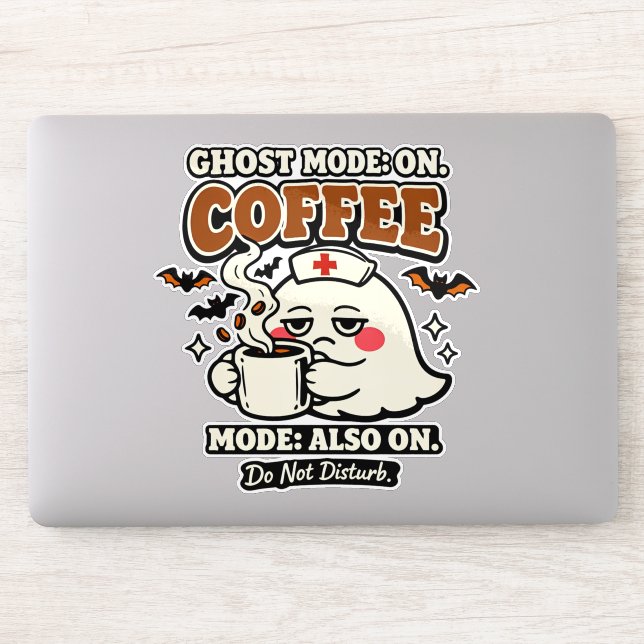Pegatina Modo Fantasma Activado Modo Café También Activado  (Ordenador)