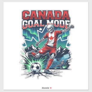 Pegatina Modo Gol Canadá Esqueleto Delantero Naciones Dinám