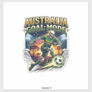 Pegatina Modo Gol de Australia Esqueleto Camiseta de Nacion