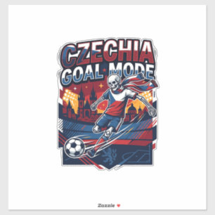 Pegatina Modo Gol de Chequia Esqueleto Delantero Naciones R