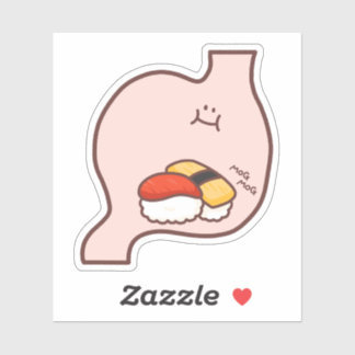 Pegatina MogMogEetan – Kawaii Stomach Character with Sushi