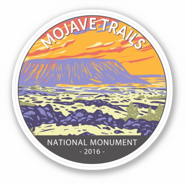 Pegatina Mojave Trails Monumento Nacional Cráter Amboy (Anverso)