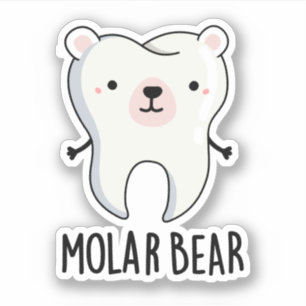 Pegatina Molar Bear Funny Tooth Pun