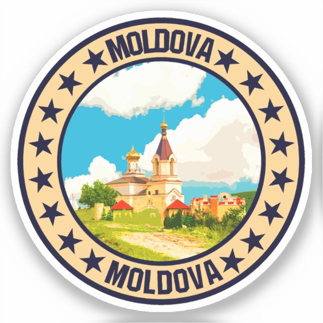 Pegatina Moldavia (Anverso)