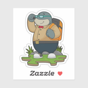 Pegatina Mole as Hiker con mochila