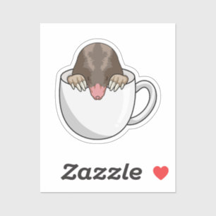 Pegatina Mole con la copa de café