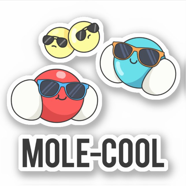Pegatina Mole-Guay Funny Molécula Pun (Anverso)