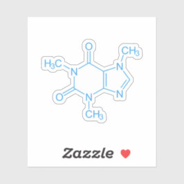 Pegatina Molécula cafeína azul