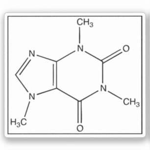 Pegatina Molécula de cafeína (fórmula química)