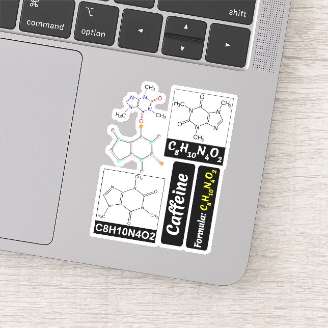 Pegatina Molécula de cafeína (química café) Educación (Detalle)