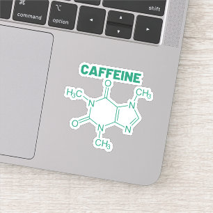 Pegatina Molécula de cafeína verde
