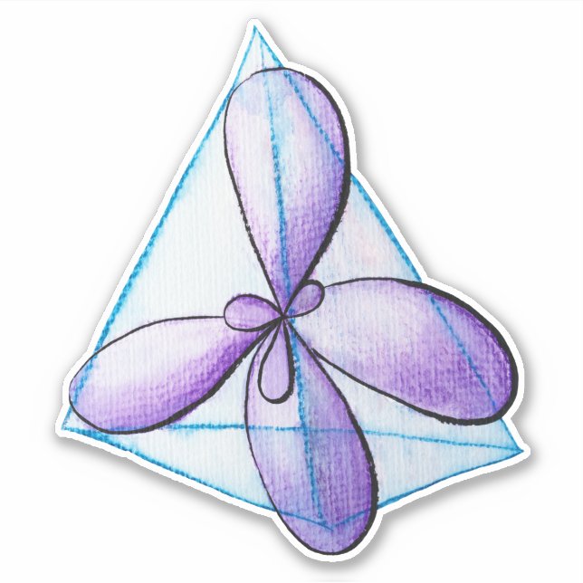 Pegatina Molécula de Química Orbital Atómica Ciencia (Anverso)