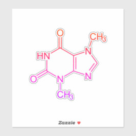 Pegatina Molécula teobromina de chocolate colorido