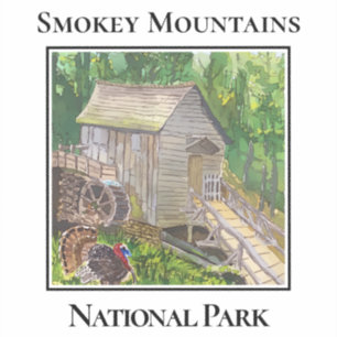 Pegatina Molino de Cades Cove, Parque Nacional Smokey Mount