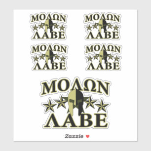 Pegatina Molon Labe Spartan 5 estrellas Olive Green