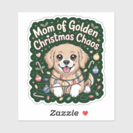 Pegatina Mom of Golden Christmas Chaos - Cute Retriever