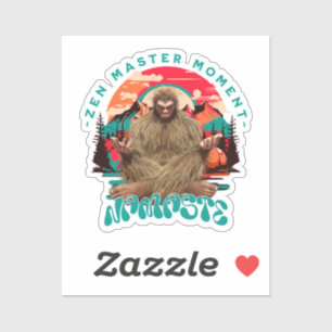 Pegatina Momento del Maestro Zen Bigfoot Arte Retro de Medi