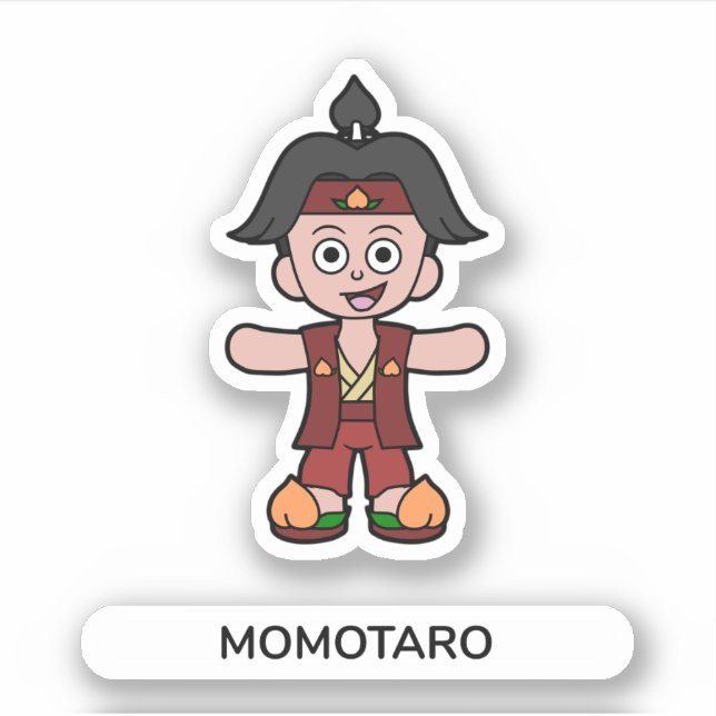 Pegatina Momotaro, el chico del aprendiz (Anverso)