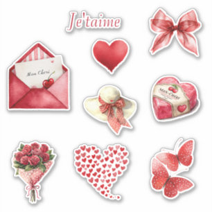 Pegatina Mon Cheri (mi querido) Je'taime (Te amo)