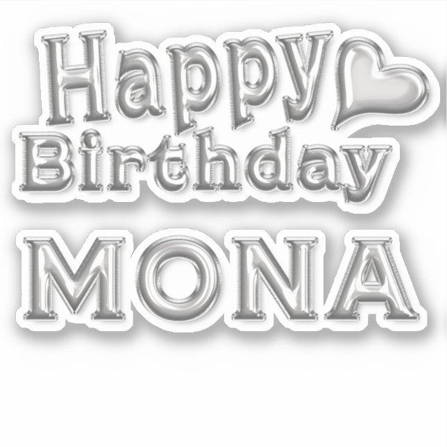 Pegatina Mona Happy Birthday silver Aufkleber Sticker (Anverso)