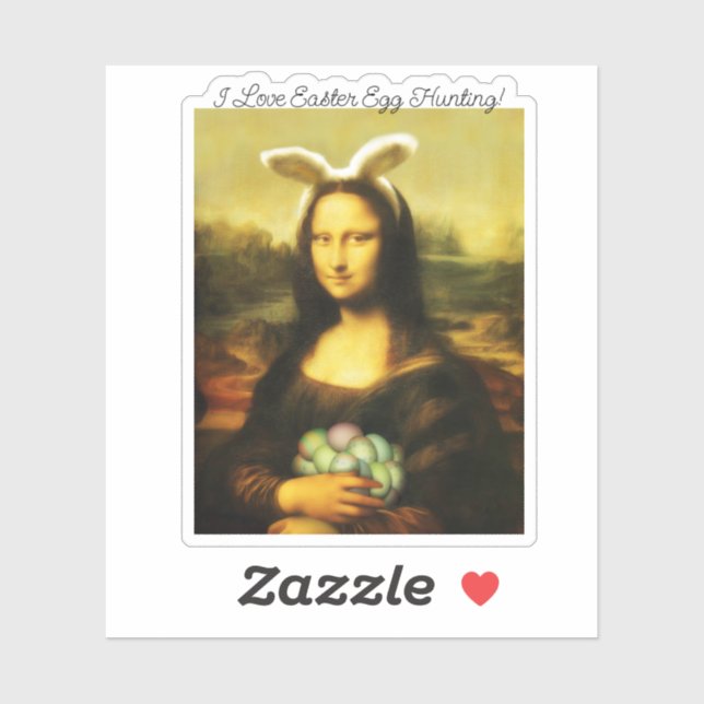 Pegatina Mona Lisa Bunny Ears Easter (Hoja)