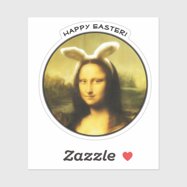 Pegatina Mona Lisa Bunny Ears Easter (Hoja)