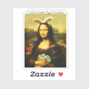 Pegatina Mona Lisa Ojos de Conejo Pascua
