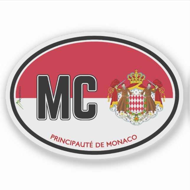 Pegatina MONACO Principate de Monaco 01 Sticker (Anverso)