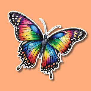 Pegatina Monarca arco iris mariposa impermeable