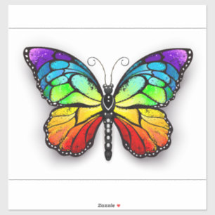 Pegatina Monarca de mariposa arco iris