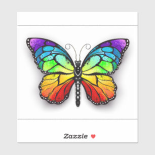 Pegatina Monarca de mariposa arco iris